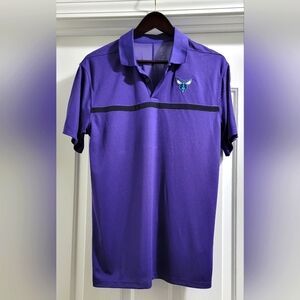 Nike Jordan Charlotte Hornets Polo Dri-Fit Shirt Sz Small. Pit To Pit 19 L 30
